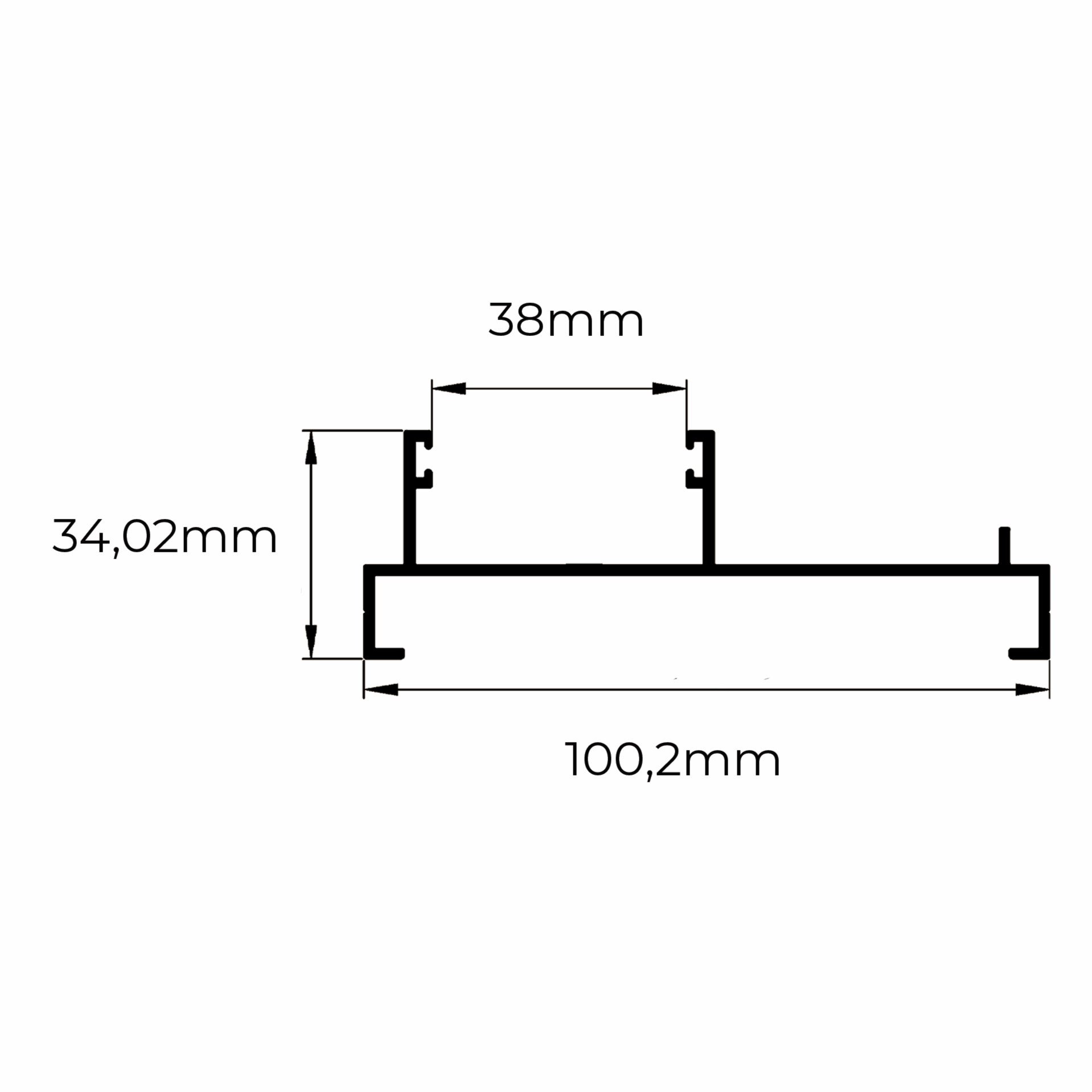 LG124 Perfil de alumínio montante lateral linha gold - 6 metros