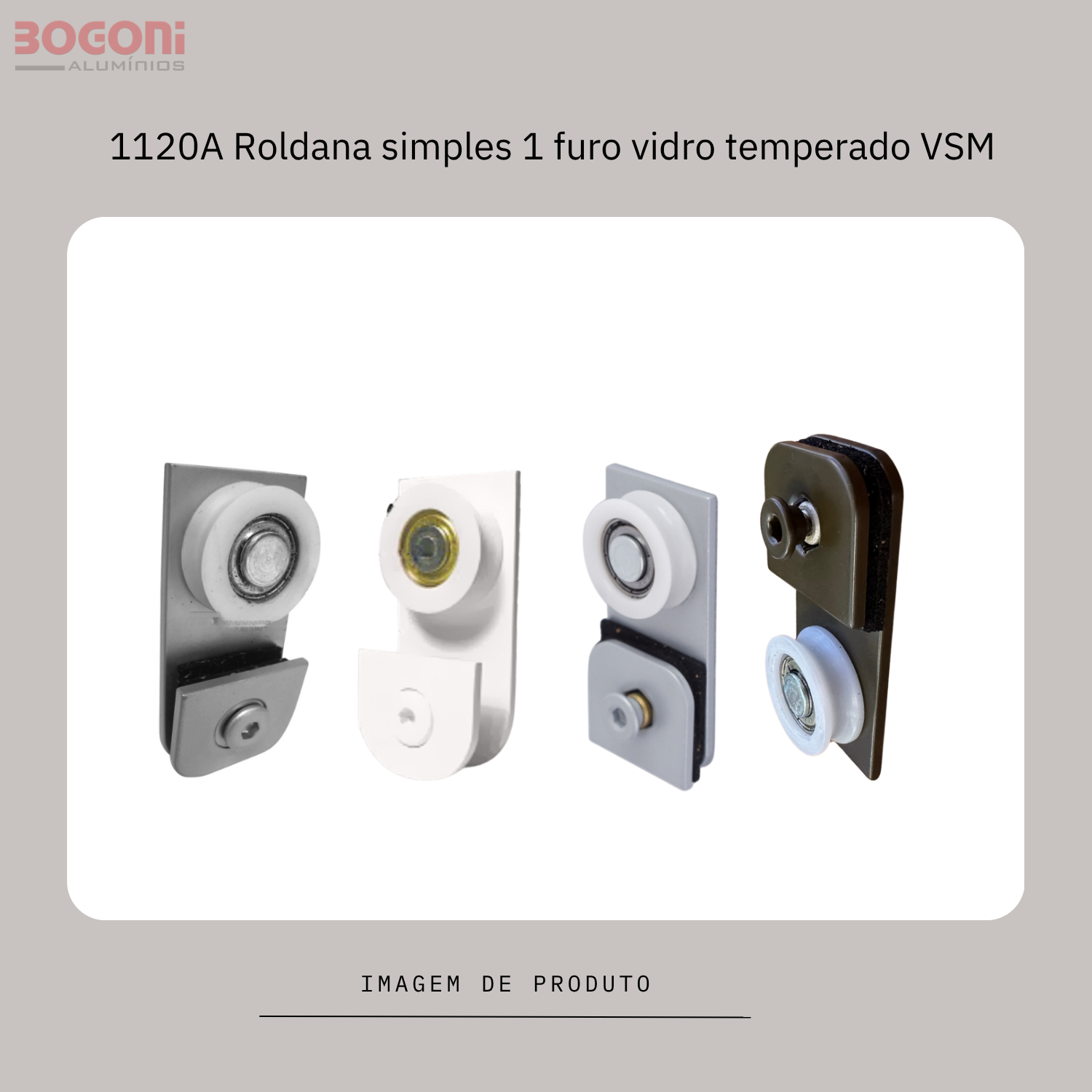 1120A Roldana simples 1 furo para porta/janela de correr de vidro